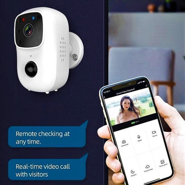 Домофон WiFi B90 Smart Doorbell з функцією відеозапису Бездротова відеокамера дверного дзвінка 105887 фото