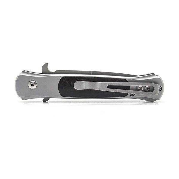 Складаний напівавтоматичний ніж 440C Button Lock EDC ніж з дерев'яною рукояткою 420888 фото
