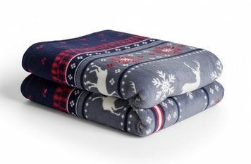 Плед 150х220 см Well Soft новорічний з оленями синій 728777 фото