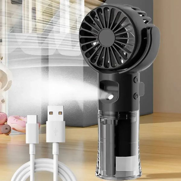 Ручний вентилятор з USB-розпилювачем / Акумуляторний міні вентилятор 104036 фото