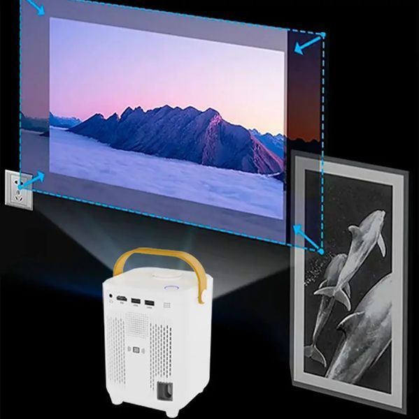 Портативний проектор + пульт, 4K HD, Android 11.0, Wi-Fi 6.0, Bluetooth, E350 / Мультимедійний проектор домашній 105338 фото
