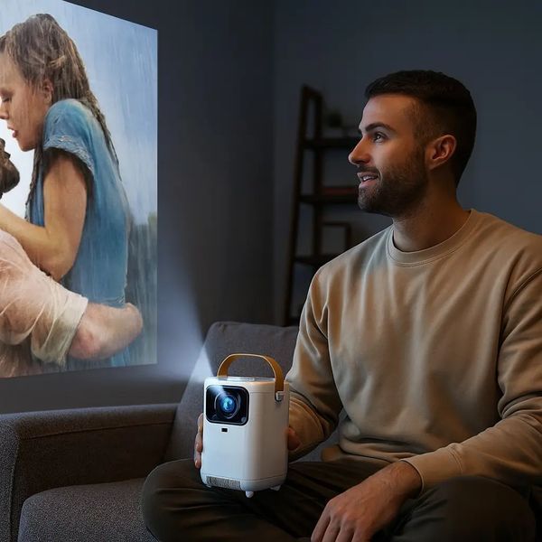 Портативний проектор + пульт, 4K HD, Android 11.0, Wi-Fi 6.0, Bluetooth, E350 / Мультимедійний проектор домашній 105338 фото