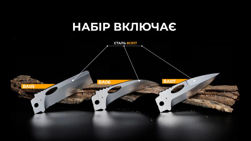 Набір змінних клинків Roxon (BA05; BA06; BA07) 3in1 для S501U, S502U, S802 422182 фото